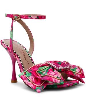 Betsey Johnson Denly Bow Two-piece Stiletto Dress Sandals - Pink
