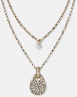 DKNY Layered Pendant Necklace - White