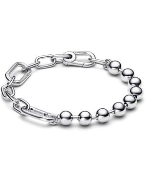 PANDORA Sparkling Bead Link Chain Bracelet - Metallic