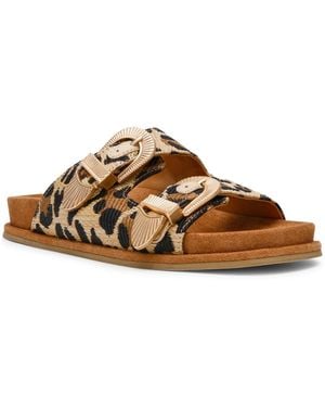 Dolce Vita Percy Double Buckle Footbed Sandals - Brown