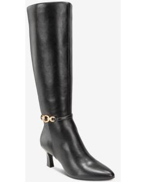 Style & Co. Style Co Shaniaa Belt Pointed Toe Boot Regular Wide Calf Macys Exclusive - Black