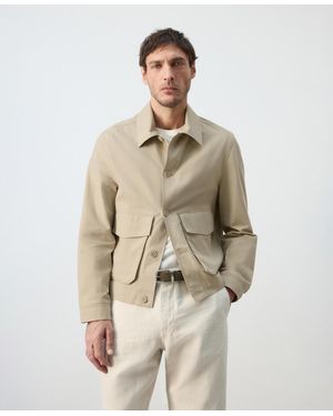 Mango Lightweight Cotton Lyocell Jacket - Natural