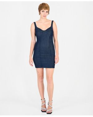 Guess Alora Body-con Sweetheart Denim Mini Dress - Blue