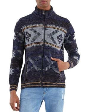 Leif Nelson Men S Knit Jacket - Blue