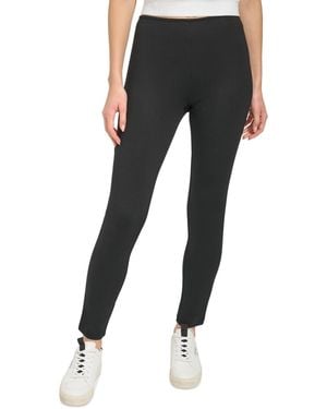 DKNY Slim Leg Pull On Ponte Ankle Pant - Black