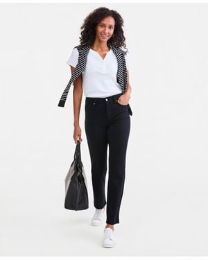 Style & Co. High-rise Straight-leg Ponte Pants - White