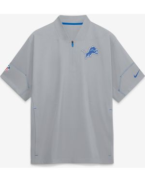 Nike Detroit Lions Sideline Short Sleeve Quarter-zip Coaches Jacket - Gray