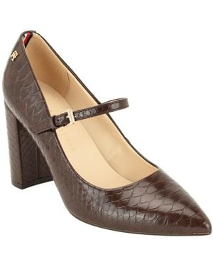 Tommy Hilfiger Aveniz High Block Heel Mary Jane Pumps - Brown