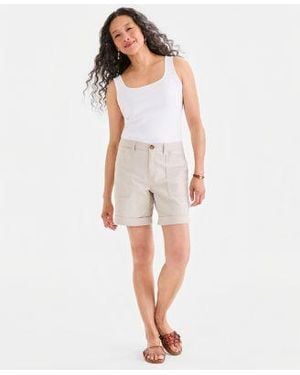 Style & Co. Style Co Cuffed Utility Shorts Macys Exclusive - White