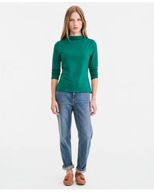 On 34th Long-sleeve Funnel-neck Jersey Top - Green