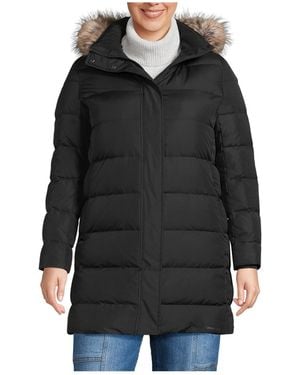 Lands' End Plus Size Max 600 Down Puffer Coat - Black