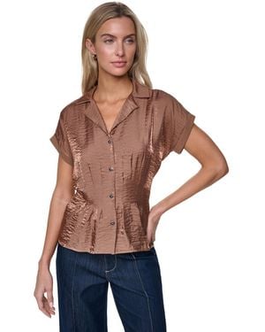 Nautica Short-sleeve Pleated Shirt - Blue