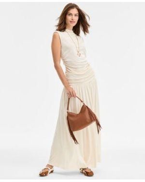 INC International Concepts Sleeveless Knit Top Ruched Waist Maxi Skirt Macys Exclusive - White