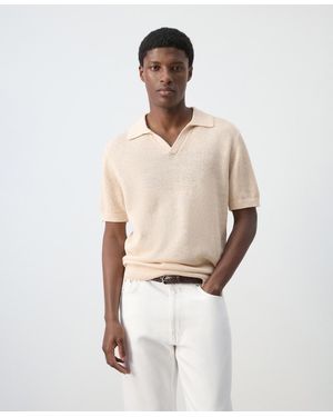 Mango Microstructure Cotton Polo Shirt - Natural