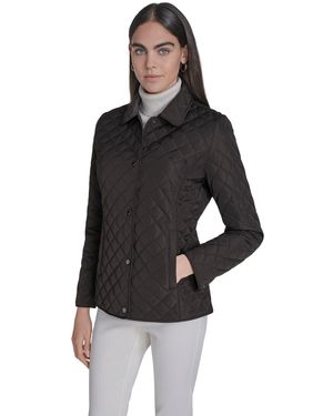 Calvin Klein Collared Quilted Coat - Natural