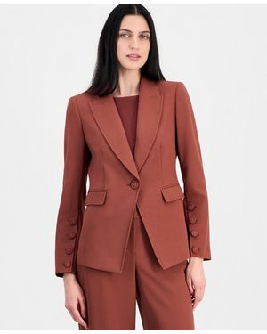 Tahari One-button Peak-lapel Blazer - Red