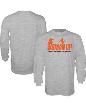 Blue 84 And White Syracuse Orange 2026 Basketball Woman Up Shooting Long Sleeve T-shirt - Gray
