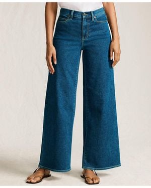 Lands' End Recover Denim High Rise Extra Wide Leg Jeans - Blue