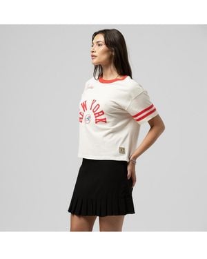 Mitchell & Ness New York Yankees Cooperstown Collection Cropped Yoke T-shirt - White
