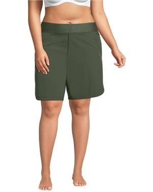 Lands' End Plus Size Sunshade Upf 50 9" Board Shorts - Green