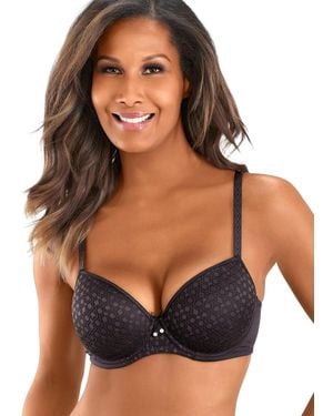 Lascana Lace Detail T-shirt Bra - Black
