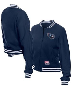 KTZ Tennessee Titans Throwback Fleece Full-snap Jacket - Blue