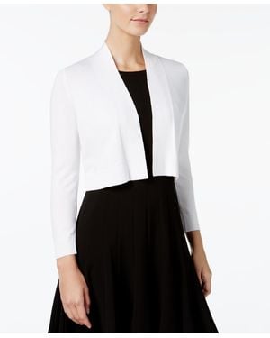 Calvin Klein Long-sleeve Open Cropped Cardigan - White
