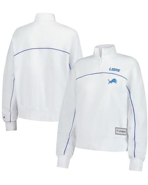 KTZ Detroit Lions Functional Fandom Quarter-zip Sweatshirt - White