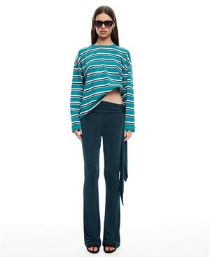 Lioness Butterfly Tie Mid Rise Pants - Blue