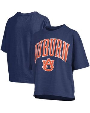Pressbox Â Auburn Tigers Nelson Arch Over Logo Waist Length Oversized Slub T-shirt - Blue