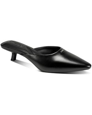DKNY Nabil Mule Kitten Heel Pumps - Black