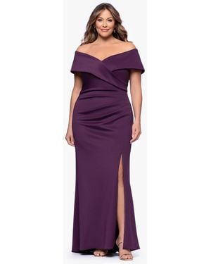 Xscape Plus Size Off-the-shoulder Gown - Purple
