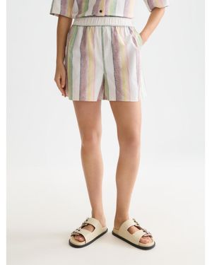 Scotch & Soda Scotch And Soda Striped Elastic Waist Shorts - Natural