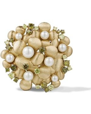Retro Chic Garden Blossom Brooch - Metallic