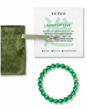 seree Manifest Collection Attraction Cat's Eye Beaded Bracelet - Green