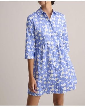 UNTUCKit Stretch Cotton Demi Shirtdress - Blue