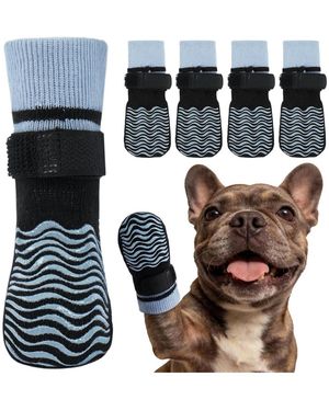 Kuoser Anti-slip Stretch Knit Dog Socks - Black