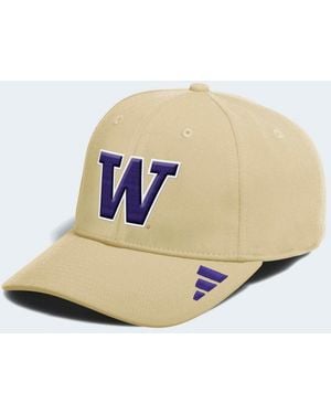 adidas Washington Huskies 2026 Sideline Flex Structured-fit Embroidered-applique Baseball Cap - White