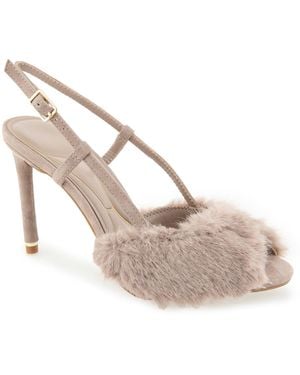 Kenneth Cole Londyn Faux Fur Stiletto Slingback Dress Sandals - Multicolor