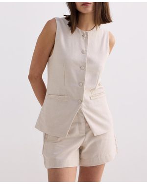 REISTOR Cotton Tweed Vest Jacket - Pink