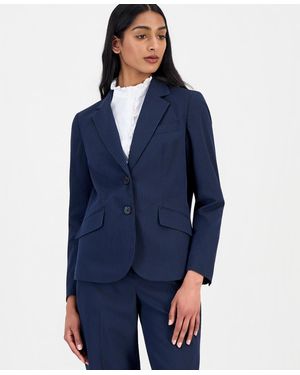 Anne Klein Seersucker Stripe Blazer - Blue