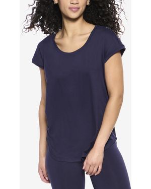 Felina Textured Slub Knit Muscle Tee - Blue