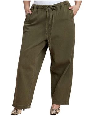Eloquii Plus Size Adjustable Drawstring Casual Pant - Green
