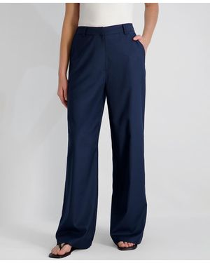 French Connection Twill High Rise Relaxed Ankle Pants - Blue