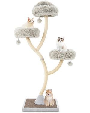 SUGIFT 70 Inch Tall Cat Tree 4-layer Cat Tower - White