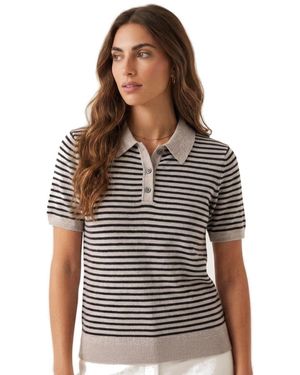 Jason Wu Striped Pullover Polo - Black