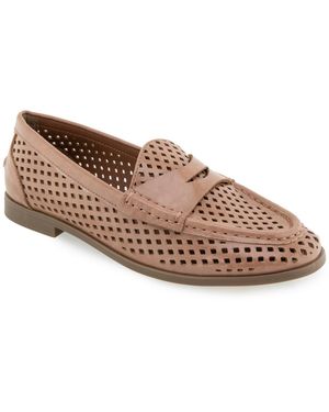 Kenneth Cole Zoila Perf Penny Loafers - Brown
