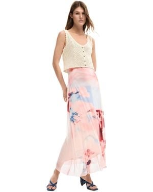 Desigual Combined Crochet Dress - Red