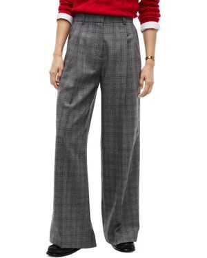 Tommy Hilfiger High-waisted Check Wide-leg Pants - Gray