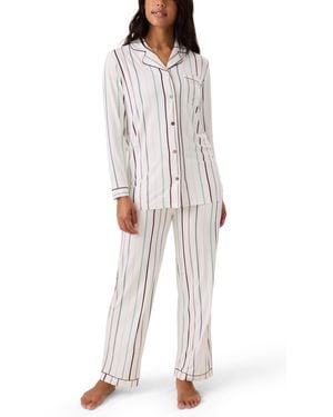 Kindred Bravely Maternity Clea Classic Long Sleeve Nursing Pajama - White